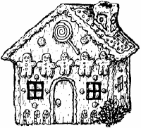 A coloring page of hansel and gretel